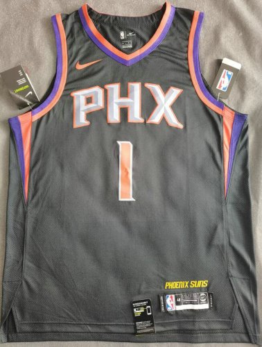 Phoenix Suns Booker 1 2019 Statement Edition Jersey Black player version